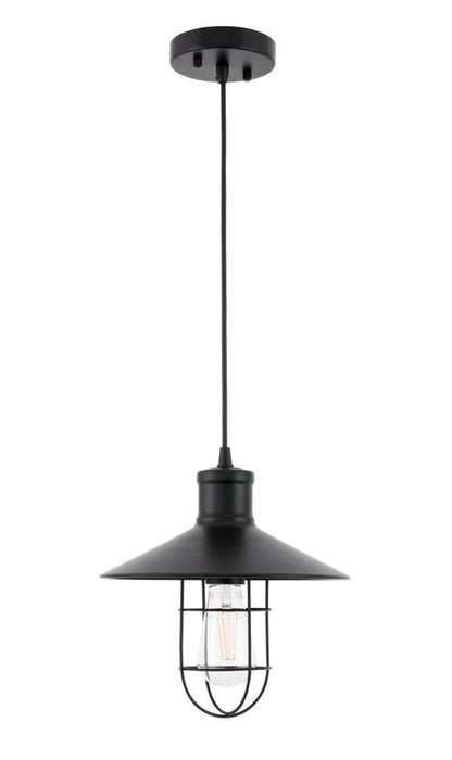 Elegant Furniture & Lighting - Flaneur 1 light Black Pendant - LD7505BK view 2