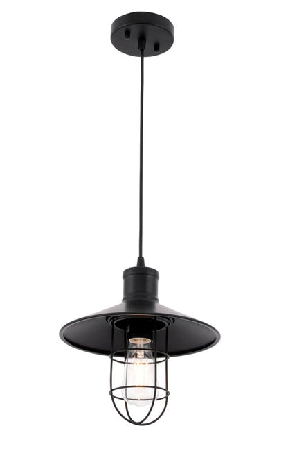 Elegant Furniture & Lighting - Flaneur 1 light Black Pendant - LD7505BK view 3