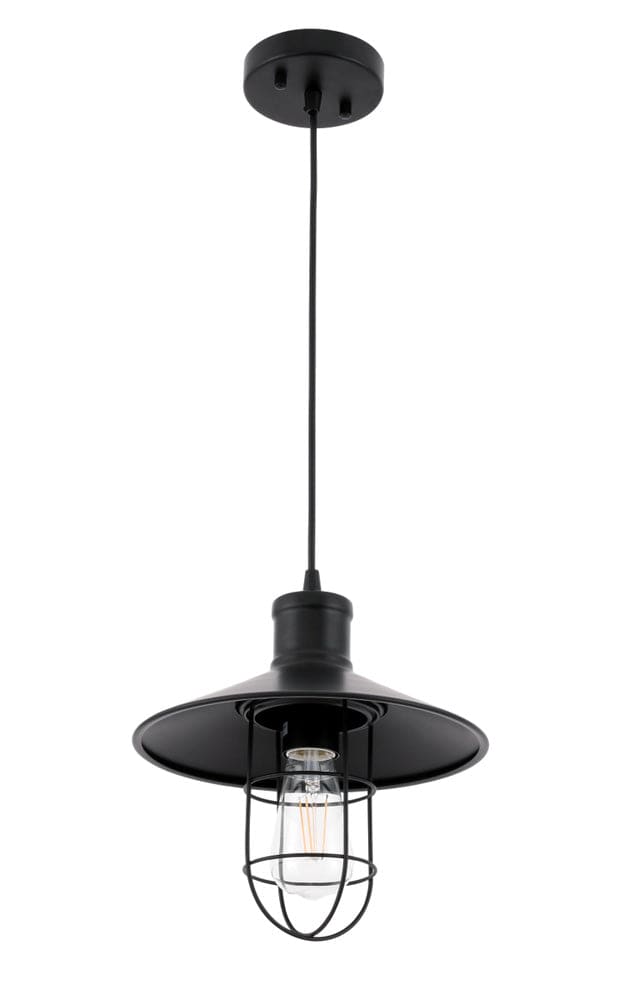 Elegant Furniture & Lighting - Flaneur 1 light Black Pendant - LD7505BK view 4