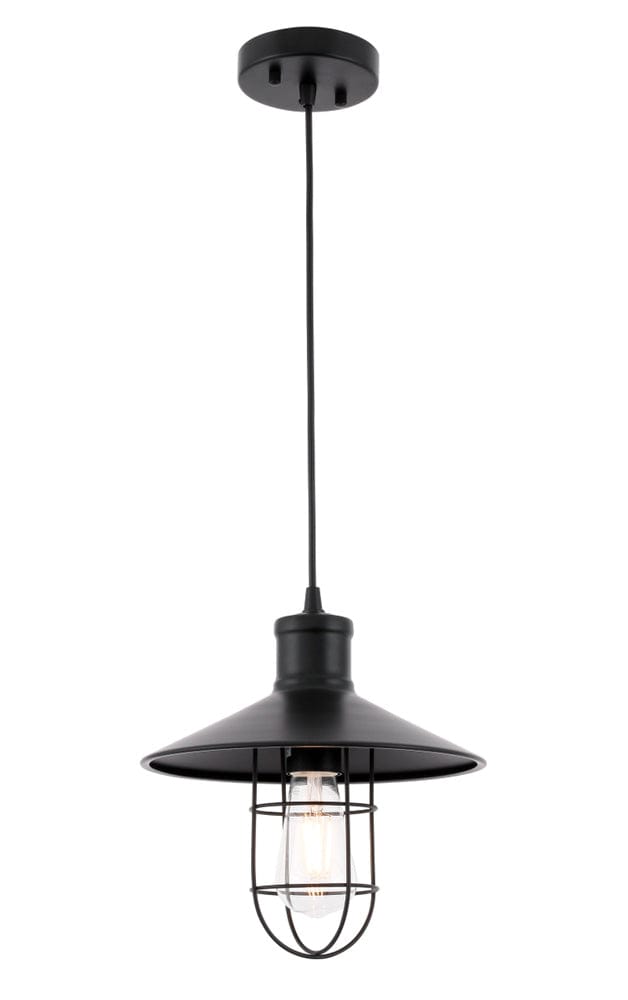 Elegant Furniture & Lighting - Flaneur 1 light Black Pendant - LD7505BK view 5