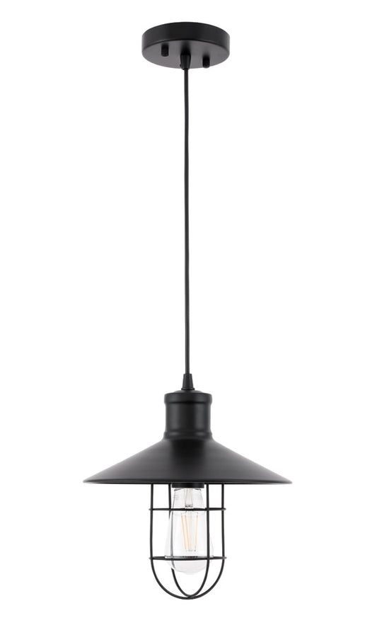 Elegant Furniture & Lighting - Flaneur 1 light Black Pendant - LD7505BK view 1