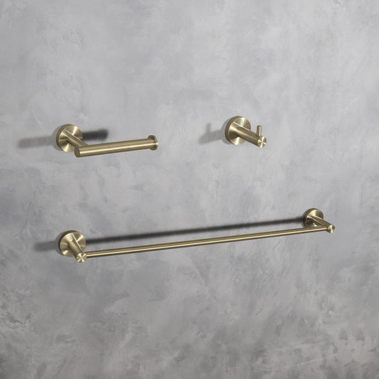 Elegant Furniture & Lighting - Freya 3-Piece Bathroom Hardware Set in Brushed Gold - HWB-11S3HBGD view 2