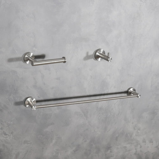 Elegant Furniture & Lighting - Freya 3-Piece Bathroom Hardware Set in Brushed Nickel - HWB-11S3HBNK view 2