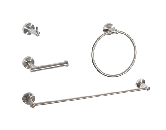 Elegant Furniture & Lighting - Freya 4-Piece Bathroom Hardware Set in Brushed Nickel - HWB-11S4BNK view 1