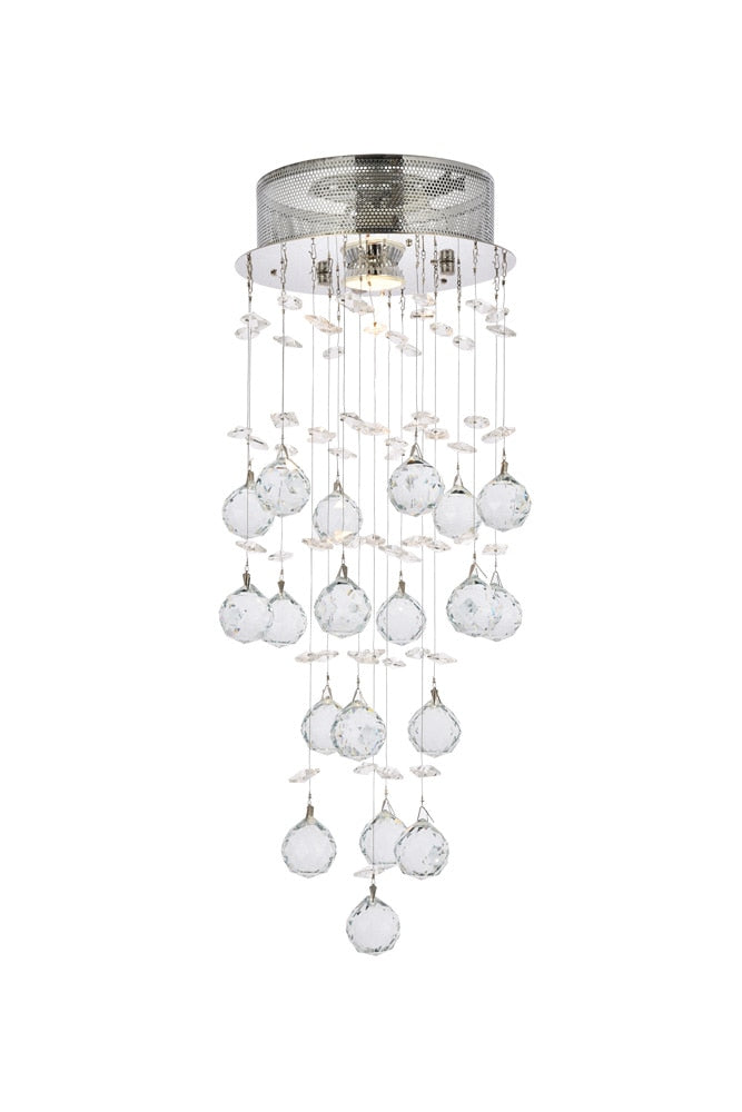 Elegant Furniture & Lighting - Galaxy 1 light Chrome Flush Mount Clear Royal Cut Crystal - V2006F8C/RC veiw 1