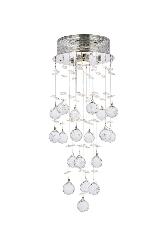 Elegant Furniture & Lighting - Galaxy 1 light Chrome Flush Mount Clear Royal Cut Crystal - V2006F8C/RC veiw 1
