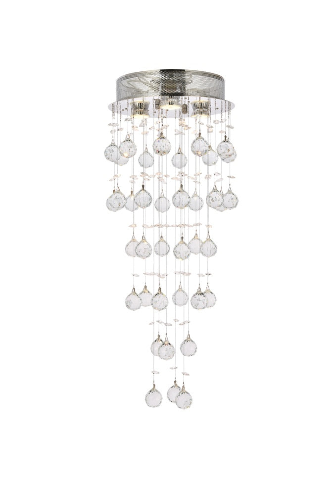 Elegant Furniture & Lighting - Galaxy 3 light Chrome Flush Mount Clear Royal Cut Crystal - V2006F12C/RC veiw 1