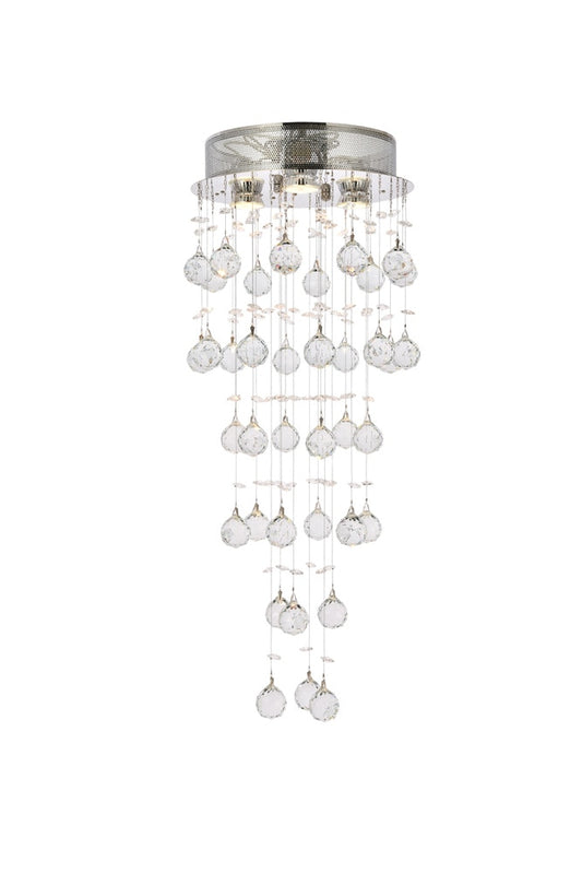 Elegant Furniture & Lighting - Galaxy 3 light Chrome Flush Mount Clear Royal Cut Crystal - V2006F12C/RC veiw 1