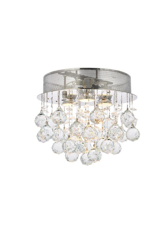 Elegant Furniture & Lighting - Galaxy 3 light Chrome Flush Mount Clear Royal Cut Crystal - V2006F13C/RC veiw 1