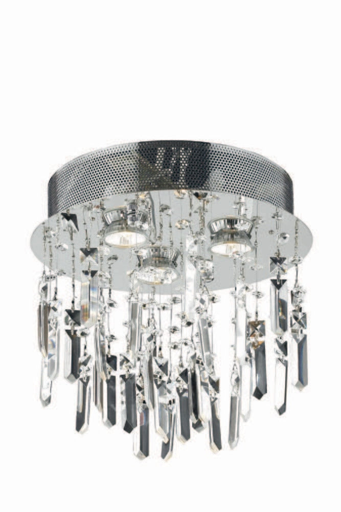 Elegant Furniture & Lighting - Galaxy 3 light Chrome Flush Mount Clear Royal Cut Crystal - V2006F13SC/RC veiw 1