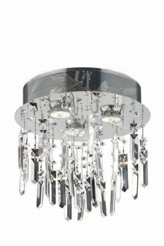 Elegant Furniture & Lighting - Galaxy 3 light Chrome Flush Mount Clear Royal Cut Crystal - V2006F13SC/RC veiw 1