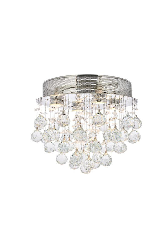 Elegant Furniture & Lighting - Galaxy 4 light Chrome Flush Mount Clear Royal Cut Crystal - V2006F14C/RC veiw 1