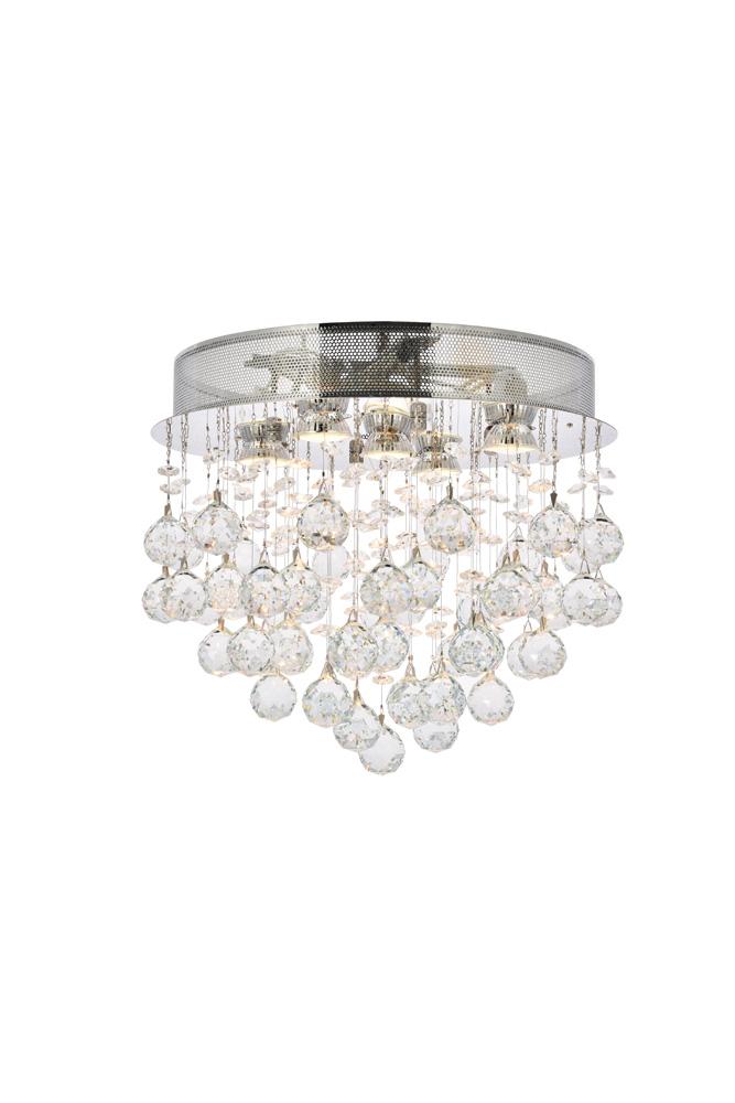 Elegant Furniture & Lighting - Galaxy 5 light Chrome Flush Mount Clear Royal Cut Crystal - V2006F16C/RC veiw 1
