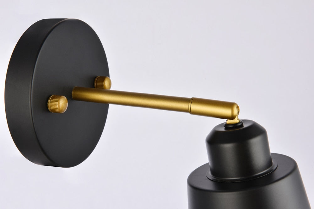 Elegant Furniture & Lighting - Halycon 5 inch black and brass wall sconce - LD2354BK veiw 5
