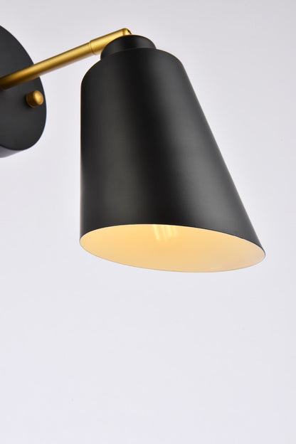 Elegant Furniture & Lighting - Halycon 5 inch black and brass wall sconce - LD2354BK veiw 6