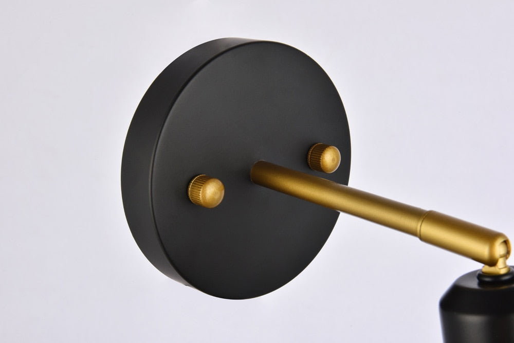 Elegant Furniture & Lighting - Halycon 5 inch black and brass wall sconce - LD2354BK veiw 7
