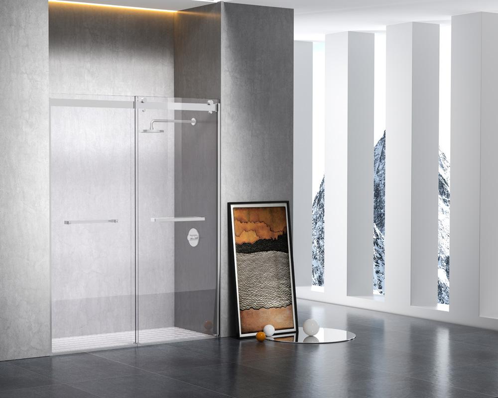 Elegant Furniture & Lighting - Hamilton Frameless shower door 60 x 76 Polished Chrome - SD202-6076PCH view 4