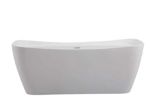 Elegant Furniture & Lighting - Harrieta 67 inch soaking bathtub in glossy white - BT10467GW view 1