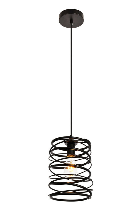 Elegant Furniture & Lighting - Hopper Pendant D7.9 H11.8 Lt:1 Black Finish - LDPD2086 veiw 1