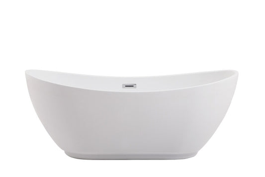 Elegant Furniture & Lighting - Ines 62 inch soaking bathtub in glossy white - BT10362GW view 1
