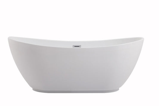 Elegant Furniture & Lighting - Ines 67 inch soaking bathtub in glossy white - BT10367GW view 1