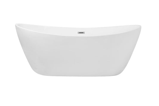 Elegant Furniture & Lighting - Ines 72 inch soaking double slipper bathtub in glossy white - BT10372GW view 1