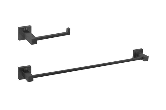 Elegant Furniture & Lighting - Isla 2-Piece Bathroom Hardware Set in Matte Black - HWB-12S2MBK view 1