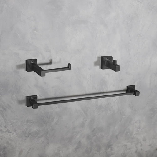 Elegant Furniture & Lighting - Isla 3-Piece Bathroom Hardware Set in Matte Black - HWB-12S3HMBK view 2
