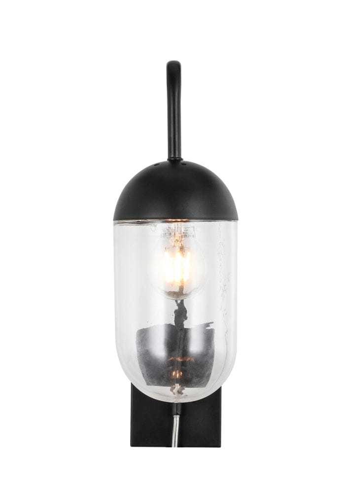 Elegant Furniture & Lighting - Kace 1 light Black and Clear glass wall sconce - LD6174BK view 6