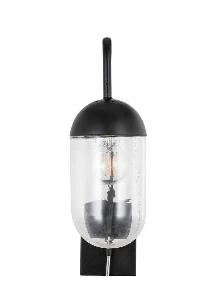 Elegant Furniture & Lighting - Kace 1 light Black and Clear glass wall sconce - LD6174BK view 7