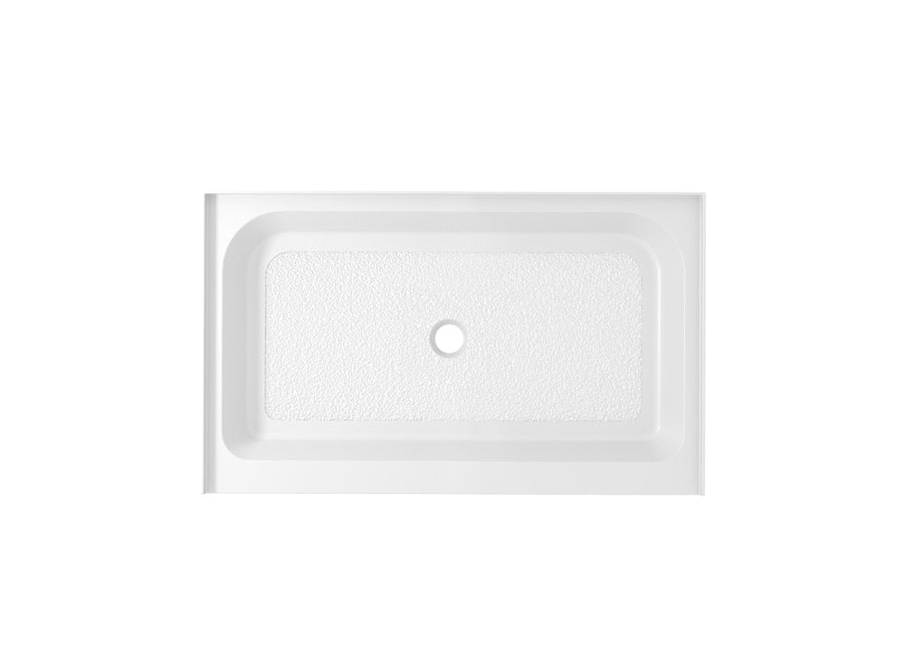 Elegant Furniture & Lighting - Laredo 48x32 inch Single threshold shower tray center drain in glossy white - STY01-C4832 veiw 1