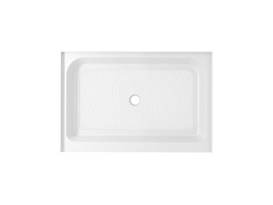 Elegant Furniture & Lighting - Laredo 48x36 inch Single threshold shower tray center drain in glossy white - STY01-C4836 view 1