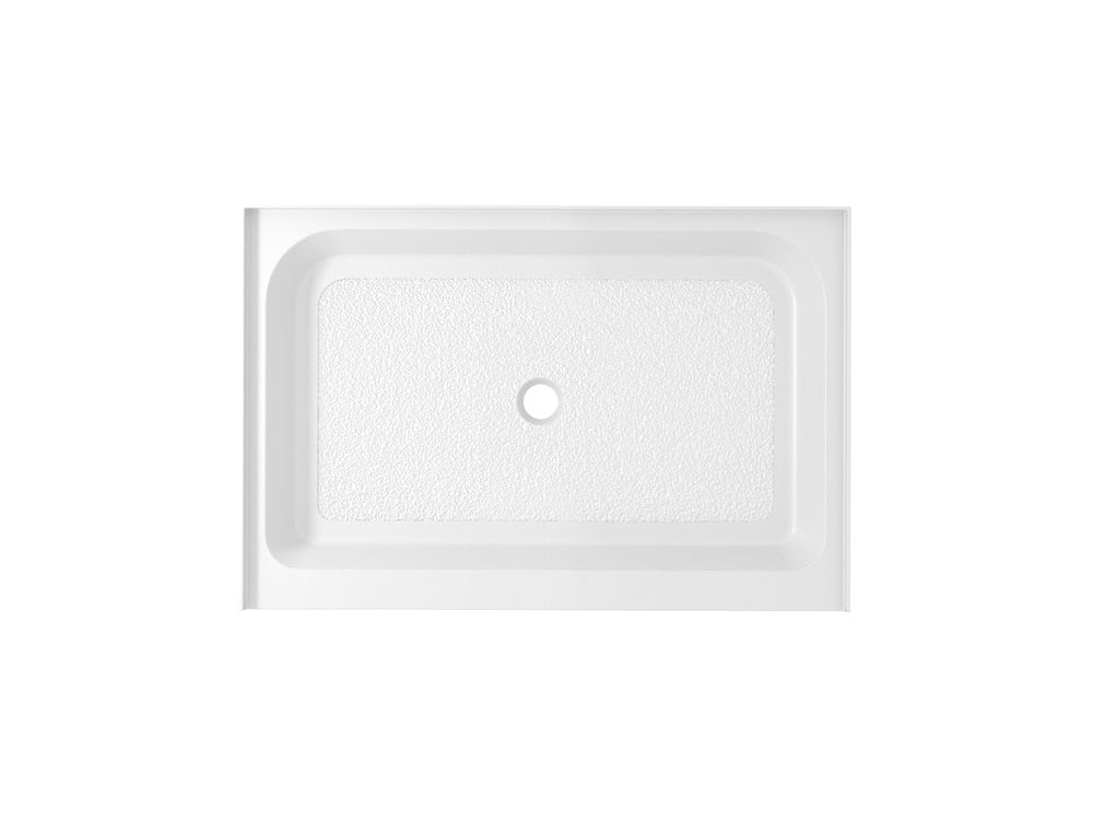 Elegant Furniture & Lighting - Laredo 48x36 inch Single threshold shower tray center drain in glossy white - STY01-C4836 veiw 1