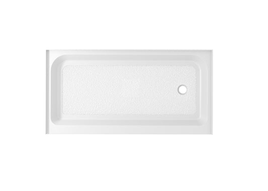 Elegant Furniture & Lighting - Laredo 60x32 inch Single threshold shower tray right drain in glossy white - STY01-R6032 view 1