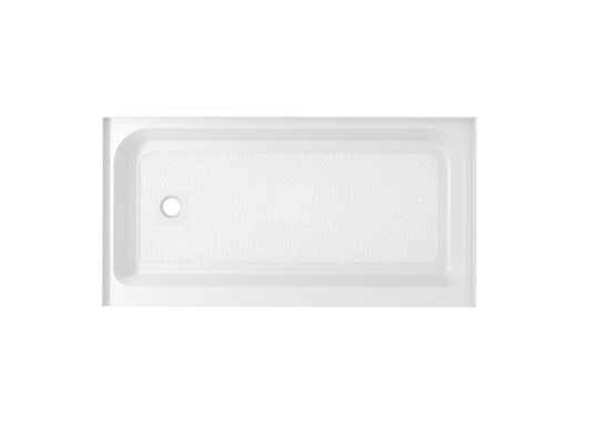 Elegant Furniture & Lighting - Laredo 60x32 inch Single threshold shower tray left drain in glossy white - STY01-L6032 veiw 1