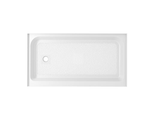Elegant Furniture & Lighting - Laredo 60x36 inch Single threshold shower tray left drain in glossy white - STY01-L6036 view 1