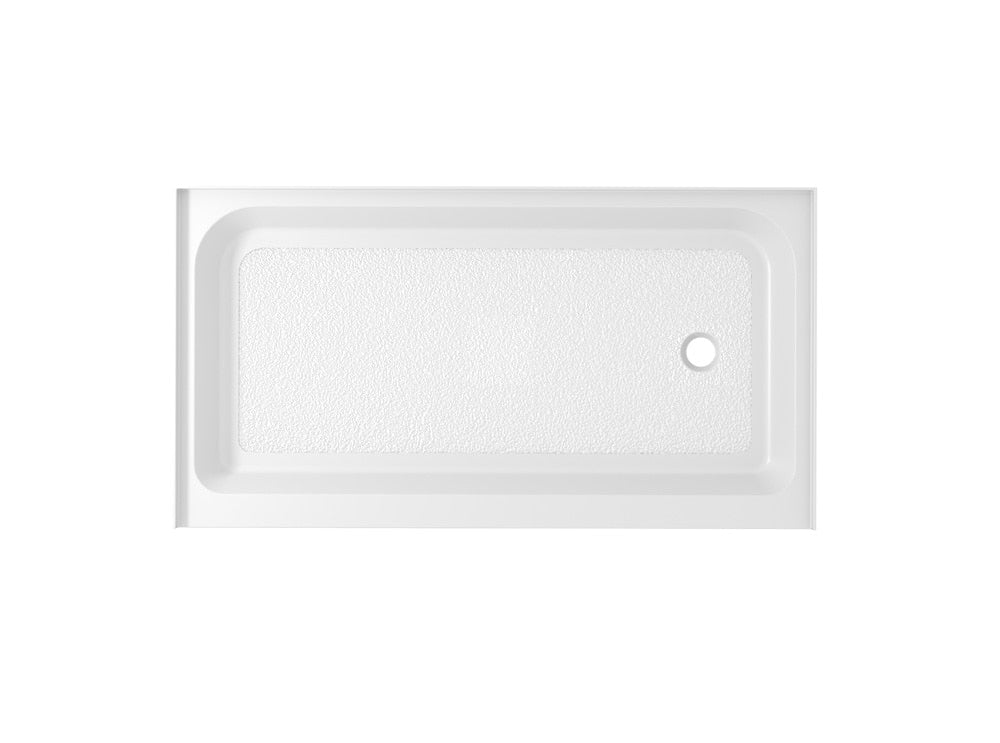 Elegant Furniture & Lighting - Laredo 60x36 inch Single threshold shower tray right drain in glossy white - STY01-R6036 view 1