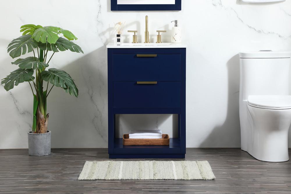 Elegant Furniture & Lighting - Larkin 24 inch Single bathroom vanity in blue - VF19224BL veiw 2