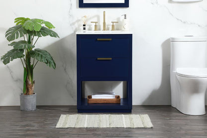 Elegant Furniture & Lighting - Larkin 24 inch Single bathroom vanity in blue - VF19224BL veiw 2