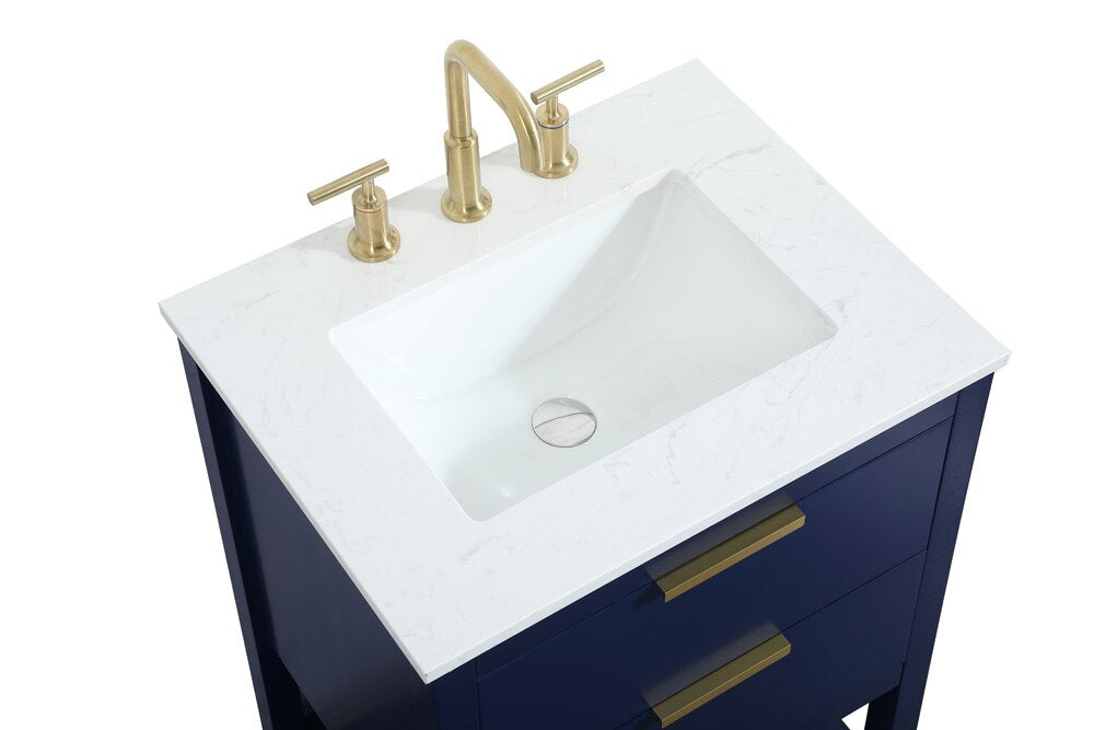 Elegant Furniture & Lighting - Larkin 24 inch Single bathroom vanity in blue - VF19224BL veiw 3