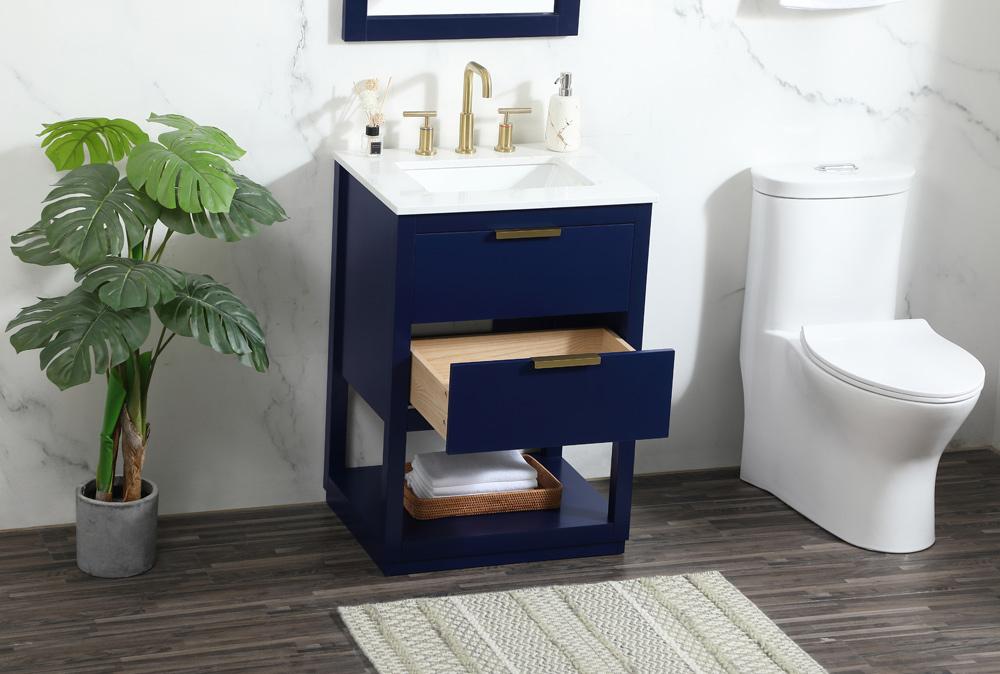 Elegant Furniture & Lighting - Larkin 24 inch Single bathroom vanity in blue - VF19224BL veiw 10