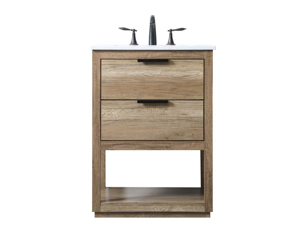 Elegant Furniture & Lighting - Larkin 24 Inch SIngle Bathroom Vanity In Natural Oak - VF19224NT veiw 1
