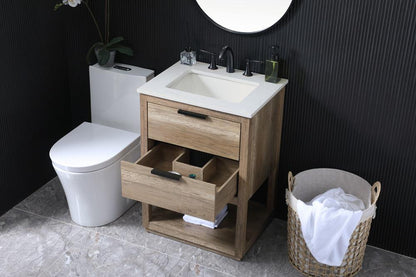 Elegant Furniture & Lighting - Larkin 24 Inch SIngle Bathroom Vanity In Natural Oak - VF19224NT veiw 4