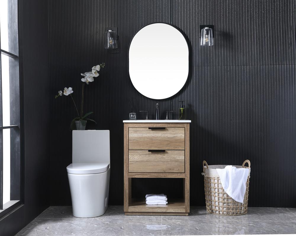 Elegant Furniture & Lighting - Larkin 24 Inch SIngle Bathroom Vanity In Natural Oak - VF19224NT veiw 5