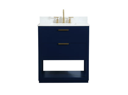 Elegant Furniture & Lighting - Larkin 30 inch Single bathroom vanity in blue with backsplash - VF19230BL-BS veiw 1