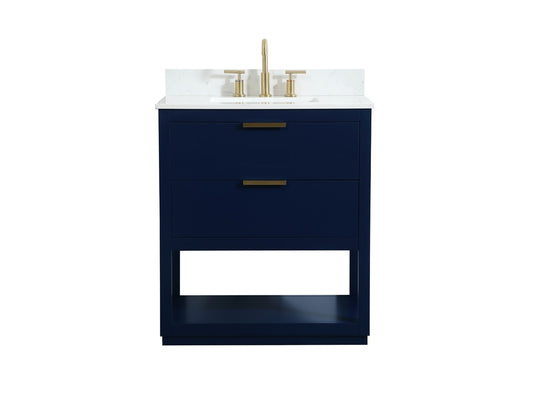 Elegant Furniture & Lighting - Larkin 30 inch Single bathroom vanity in blue with backsplash - VF19230BL-BS veiw 1