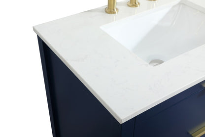 Elegant Furniture & Lighting - Larkin 30 inch Single bathroom vanity in blue with backsplash - VF19230BL-BS veiw 4