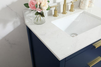 Elegant Furniture & Lighting - Larkin 30 inch Single bathroom vanity in blue with backsplash - VF19230BL-BS veiw 12
