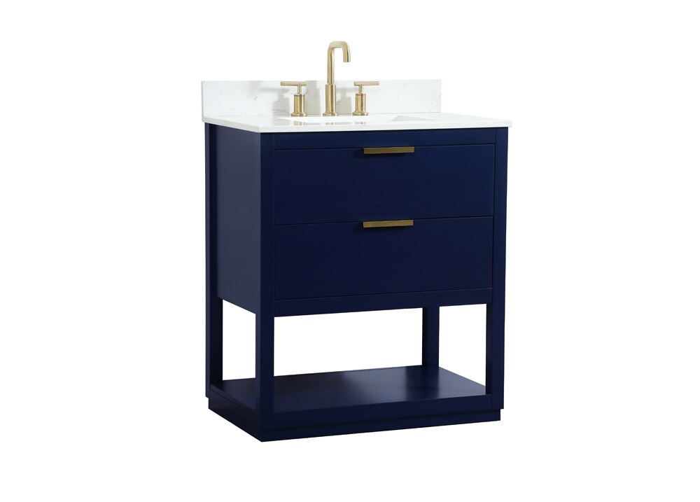 Elegant Furniture & Lighting - Larkin 30 inch Single bathroom vanity in blue with backsplash - VF19230BL-BS veiw 14