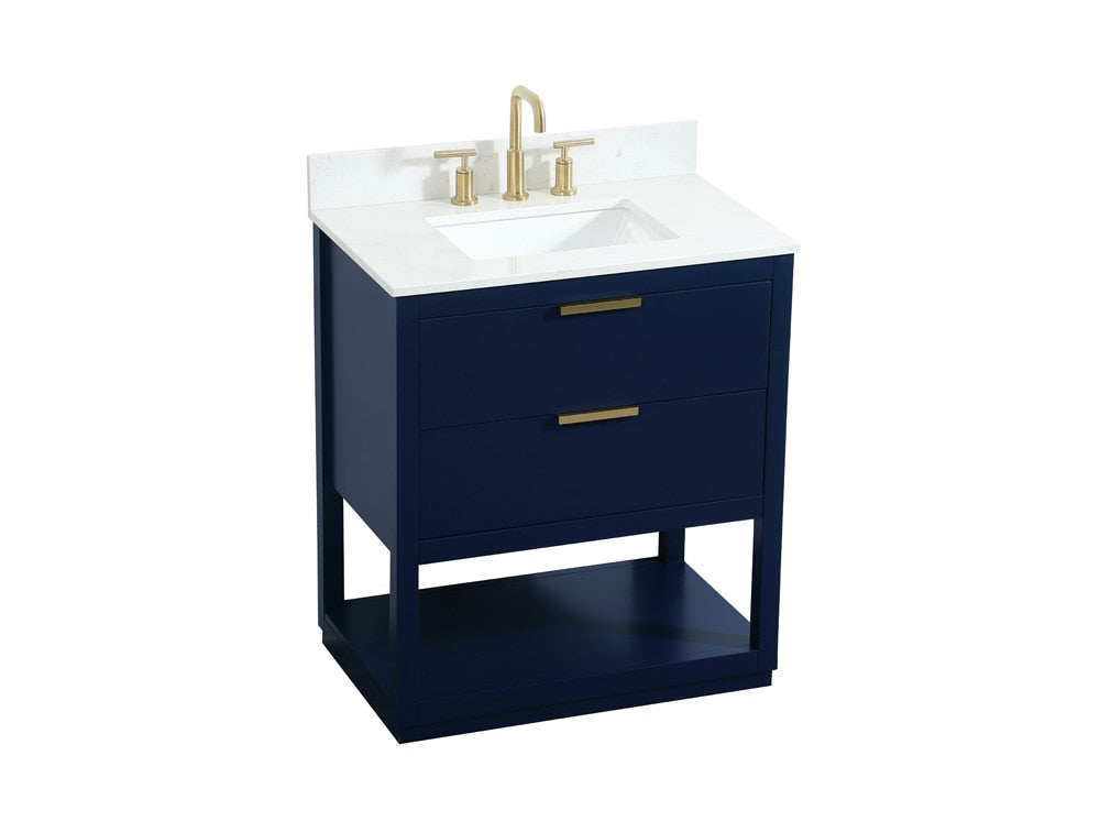 Elegant Furniture & Lighting - Larkin 30 inch Single bathroom vanity in blue with backsplash - VF19230BL-BS veiw 15